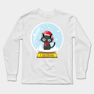 Merry Catmas Snow Glassball Long Sleeve T-Shirt
